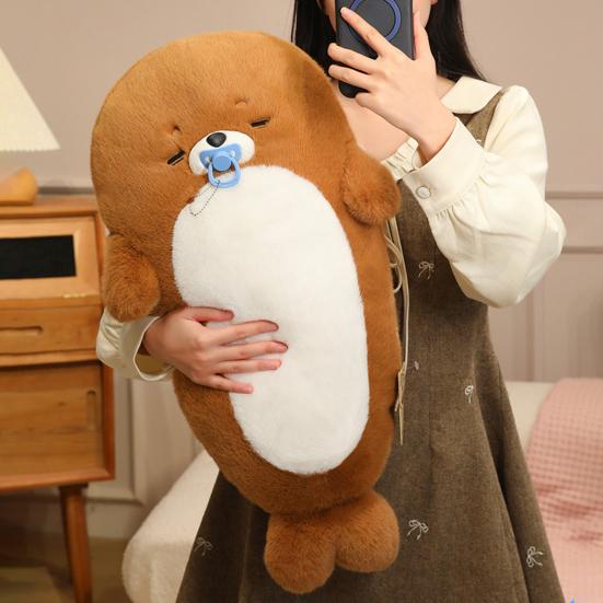 Cuscino Peluche Foca Animale di Peluche Foca Dormiente con Accessori Rimovibili Morbido Cuscino Coccoloso da Abbracciare & Supporto