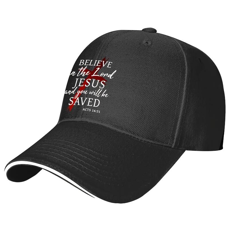 Believe In The Lord Jesus Christian Baseball Cap Adjustable Polyester Casual Summer Mesh Hat Unisex