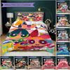 1PC The Powerpuff Girls Bedding Quilt Set Quilt Cover Pillowcase Home Decoration Birthday Gift (1 * Duvet Cover + 2 * Pillowcase, Without core)A13
