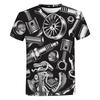 Summer Mechanic Tools Graphic 3D Printed Men's T-shirts Street Harajuku Oversized T-Shirt Fashion Casual Tops