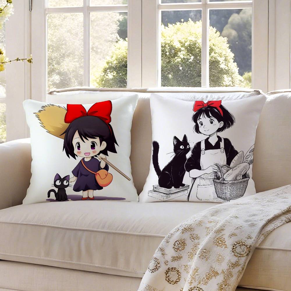 Fantasy Movies K-Kikis Delivery Service-MT Pillow Case Plush Linen Soft Double Sided Printed Design Throw Cushion Decorative