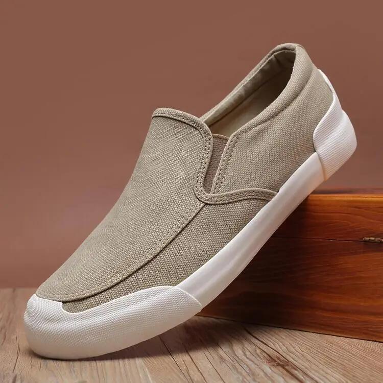 Jar jeseň Móda Pánske plátenné topánky Espadrilky Pánske ležérne nazúvacie priedušné mokasíny Pánske ploché topánky Zapatos Hombre 698