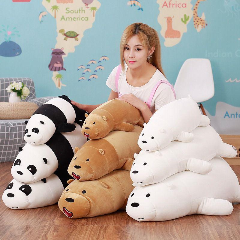 Entzückendes 80cm We Bare Bears Weiches Plüschtier mit entzückenden Grizzly- und Panda-Charakteren