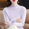 Pullover für Damen, langärmelig, halbhoher Kragen, langärmelig