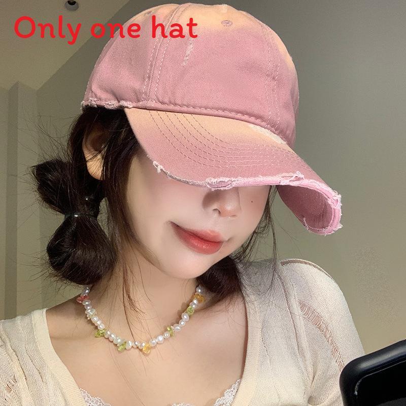 Vintage Cotton Baseball Cap With Wide Brim For Sun Protection And Casual Style