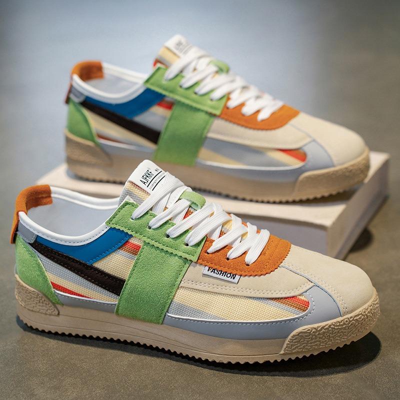 Breathable Color Block Casual Mens Daily Comfortable Fashion Low Top Sneakers