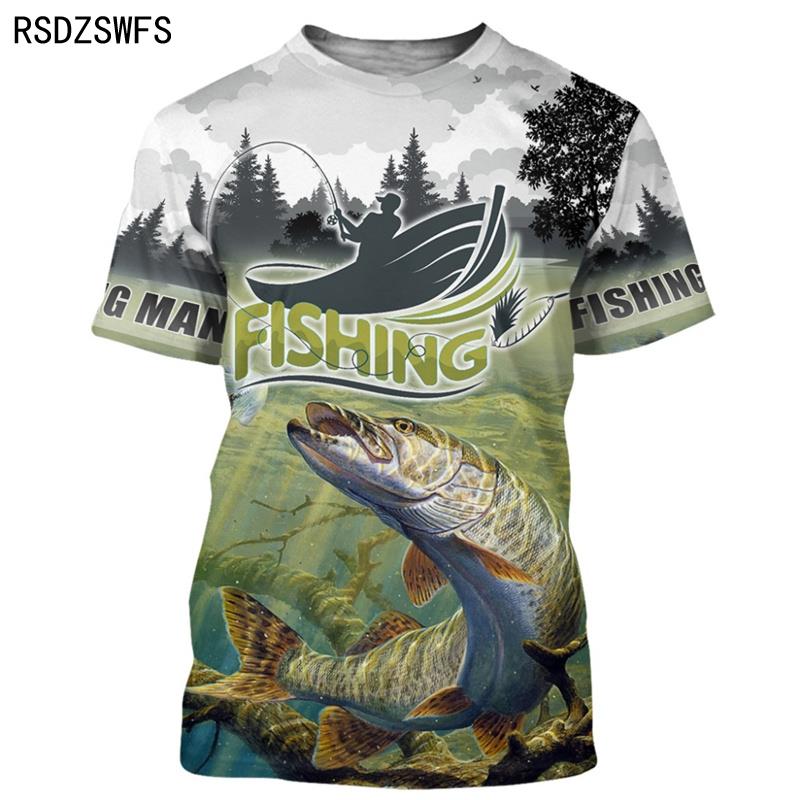 Módní 3D kaprový rybolov Pánské Dámské letní pouliční tričko Trendy All Game O-Neck s krátkým rukávem Nadměrné pánské tričko Pánské Clot