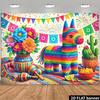 2D Colorful Pinata Fiesta Backdrop Mexican Themed Party Photography