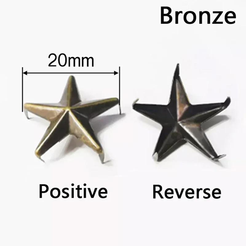 Star Rivets  7mm 10mm 15mm 20mm Gold Silver Buttons DIY Scrapbooking Embellishment Handmade Shoes Bags Fastener Brads Decors
