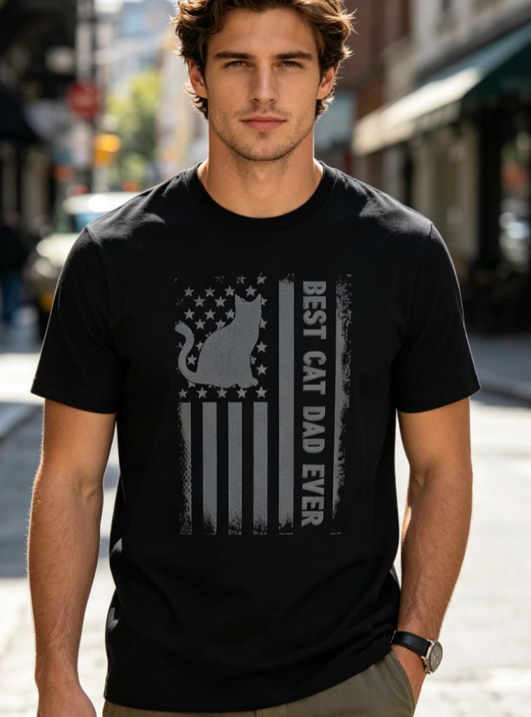 Jag tänker inte, alltså är jag inte Svart Katt T-shirt Casual Lös Nät Mode Trend Svart T-shirt