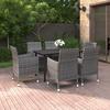 Vidaxl 7-Cz. Garden Furniture Set With Cushions, PE Rattan And Glass