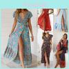 Women Wrap Summer Boho Floral Paisley Maxi Print Dress For Effortless Style