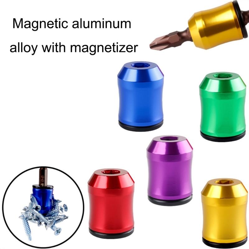 Solida magnetiska bitshållare i aluminium med snabb avmagnetisering, lämpliga för de flesta skruvdragare, med greppförbättrande design