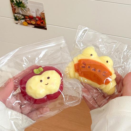 Cartoon Fruit Squeeze Toy Slow Rising Stress Relief Star Croissant Seal Chick Sensory Toy Students Office Workers Anti-anxiety Gift