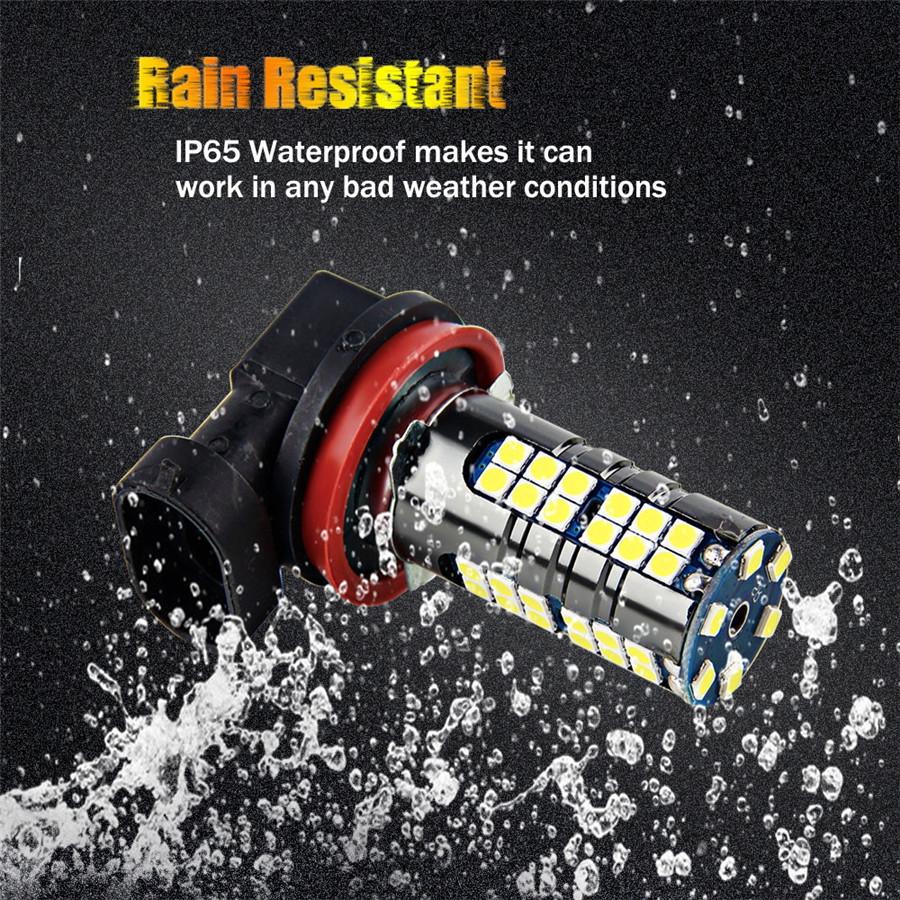 2pc H11/H8/H9 White High Power LED H11 Low Beam Headlight +2pc H11 H8 Fog Light Bulbs Conversion Kit