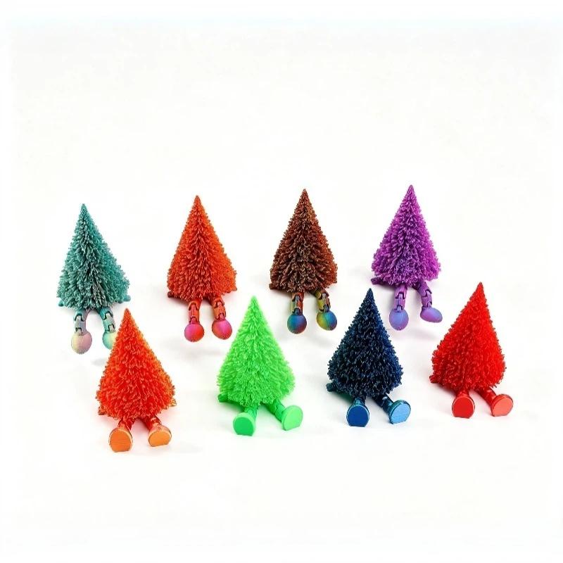 3D Printed Christmas Tree Figurine Eco Friendly Movable Joints Multiple Colors Perfect For Xmas Home Decor Holiday Gifts