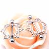 1Pc acier chirurgical fleurs florales cercle Piercing mamelon bouclier anneau 14G barre