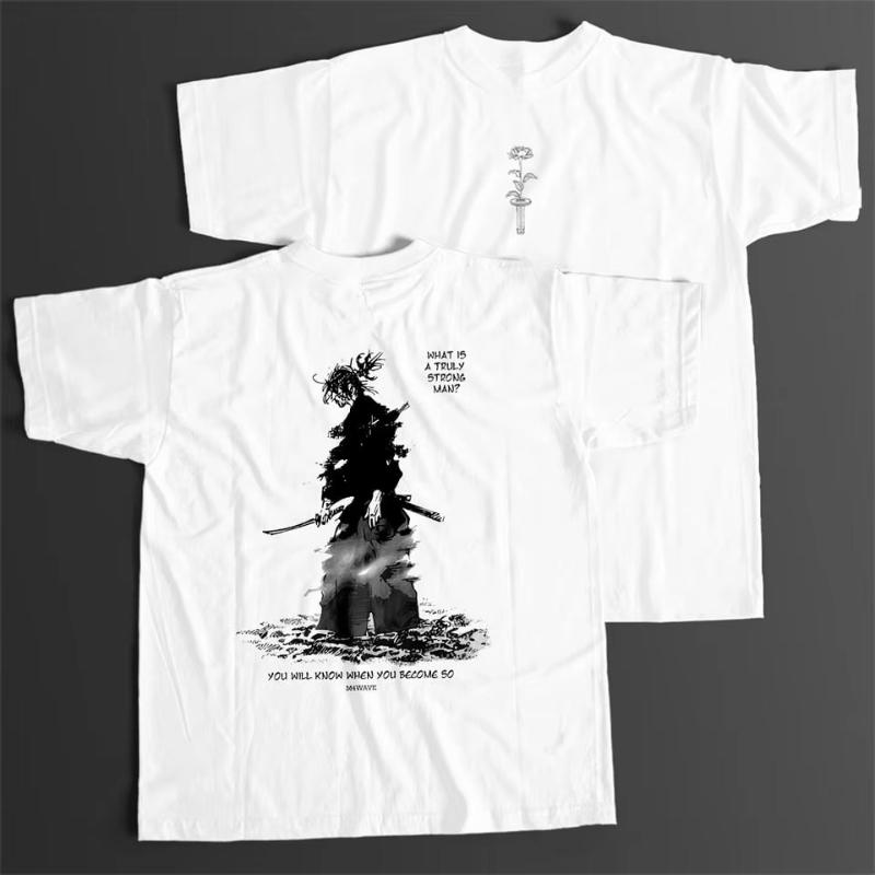 Vagabond Tecknade Konst Tryck T-shirt Casual Komfort Herr- och Dam samma stil Oversize T-shirt Bekväma Bomulls-T-shirts