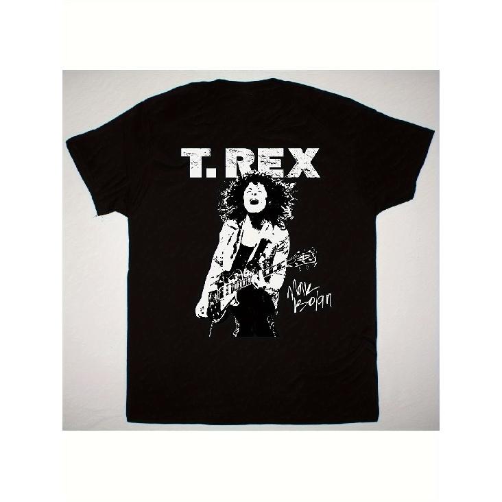 Vintage T-Rex Marc Bolan Retro Band Grafisch T-shirt - Zwaar 70s/80s Stijl T-shirt met Marc Bolan Handtekening en T-Rex Print, Unisex Maten