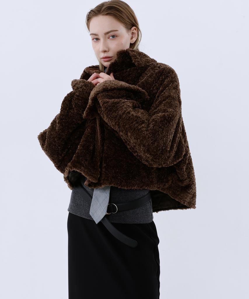 Loventina Shearling Pocket Coat_Brown