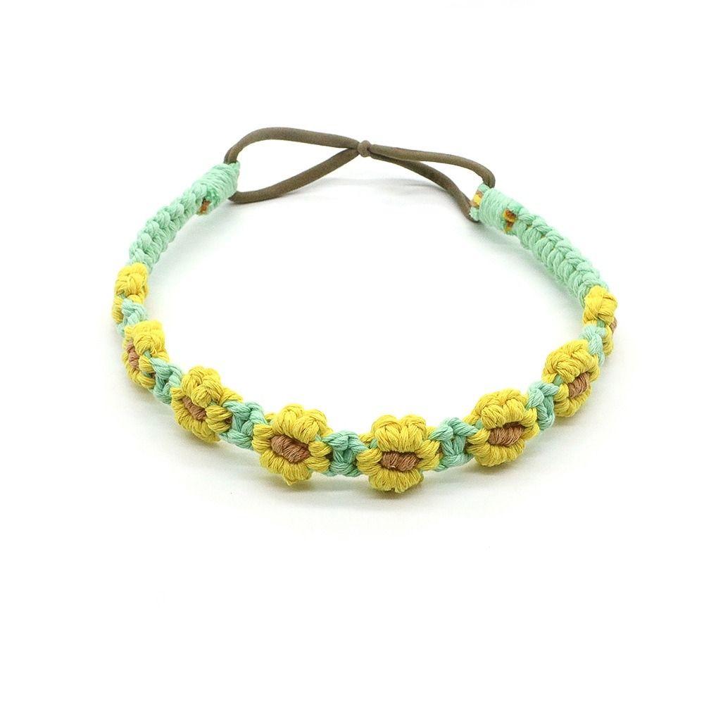 Band Ethnic Style Small Daisy Women Hair Scarf Macrame Hair Band Bohemian Headband Crochet Bandana