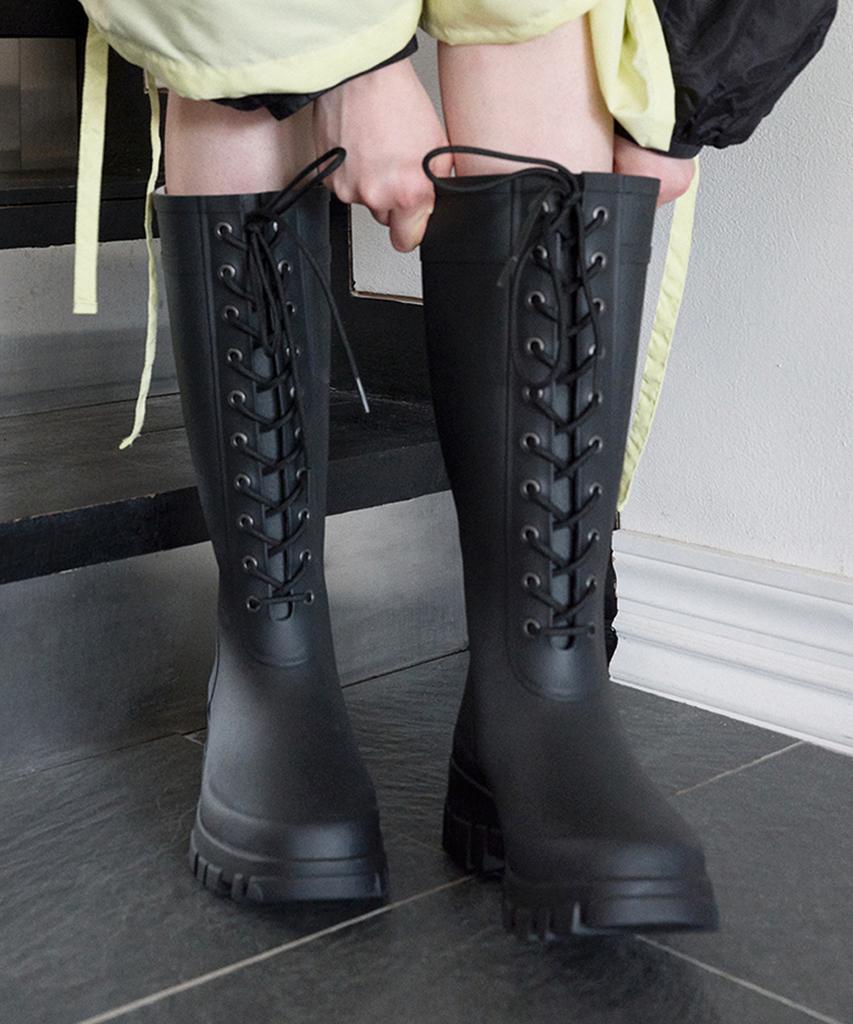 Rockfish Weatherwear Platform Laceup Rain Boots Long - 3 Colors