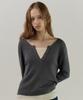 ELLIOTI V-Cut Layer Knit Ts_4Color