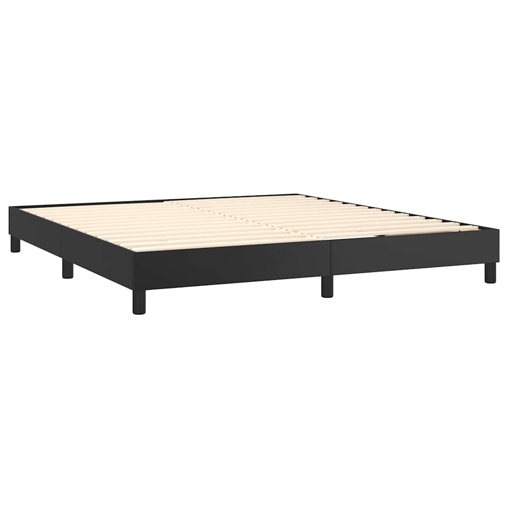 vidaXL Boxspringbettgestell Schwarz 180x200 cm Kunstleder