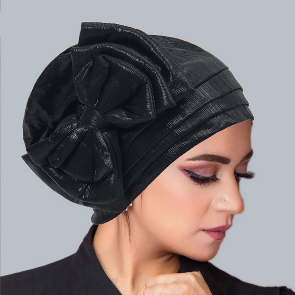 Polyester Knitted Fashion Headscarf With Bow Decor For Casual Wear