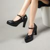 Fashion Elegant Women Platform Shoes Shallow Mary Janes High Heels Pumps Office Model Dress Mom Zapatos Mujer