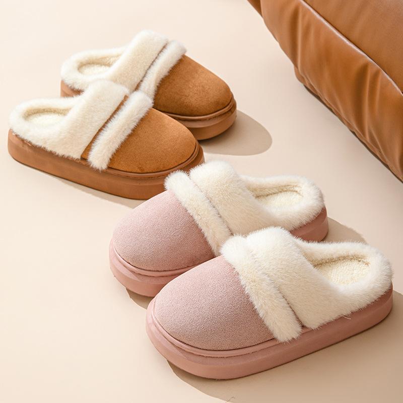 Autumn and Winter Models Warm Slippers Ladies Home Leisure Non-slip Anti-odor Thick Bottom Warmth Fashion Outside The Padded Shoes