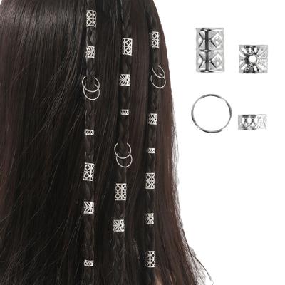 80 piezas Cuentas para el cabello Dreadlock Aleación Huecas Anillos para trenzas de pelo Para niñas Mujeres Joyería para el cabello elegante Rastas para trenzas Accesorios para el cabello