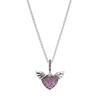 Latest Sterling Tone Pave Heart Angel Wings Necklaces Women Chic Stylish High End Jewelry Giveaway Gifts ,China FactoryFashion Pendant