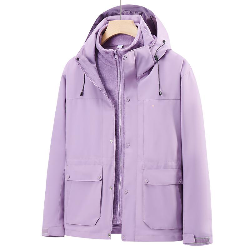 Women Jacket Waterproof 3 In 1 Winter Snow Mountain Coat Warm Fleece Windbreaker Hooded Jackets