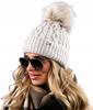 Women'S Winter Hat With A Pompom On Fleece. Warm Hat For Under The Christmas Tree.