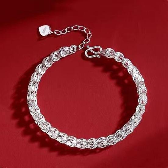 Bracciale da donna con cavigliera regolabile in lunghezza, stile retrò, placcato in argento, antiruggine, per balli di fine anno, appuntamenti quotidiani, catena da polso, gioielli da donna, regalo di compleanno