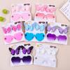 Lovely Sparkling Butterfly Hair Clip Hair Accessories Glasses Set Fashion Wave Point Kids Hairgripes Love Glasses Girls Headwear