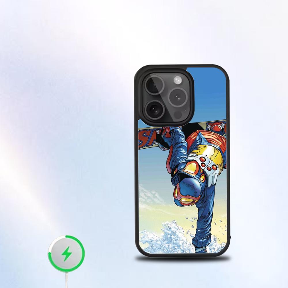 Ski Neige Snowboard Ski Coque de Téléphone Pour IPhone 16 15 14 13 12 11 Pro Mini Max Couverture Magnétique Souple