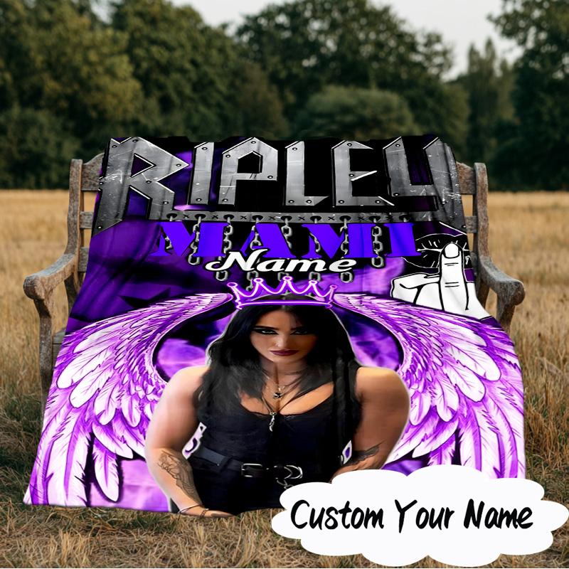 Custom Naam Rhea Ripley worsteldeken Ideale Beddengoed Deken Perfect voor Reizen, Kamperen, Woonkamers, Kantoren, Banken, Fan Kerstcadeau