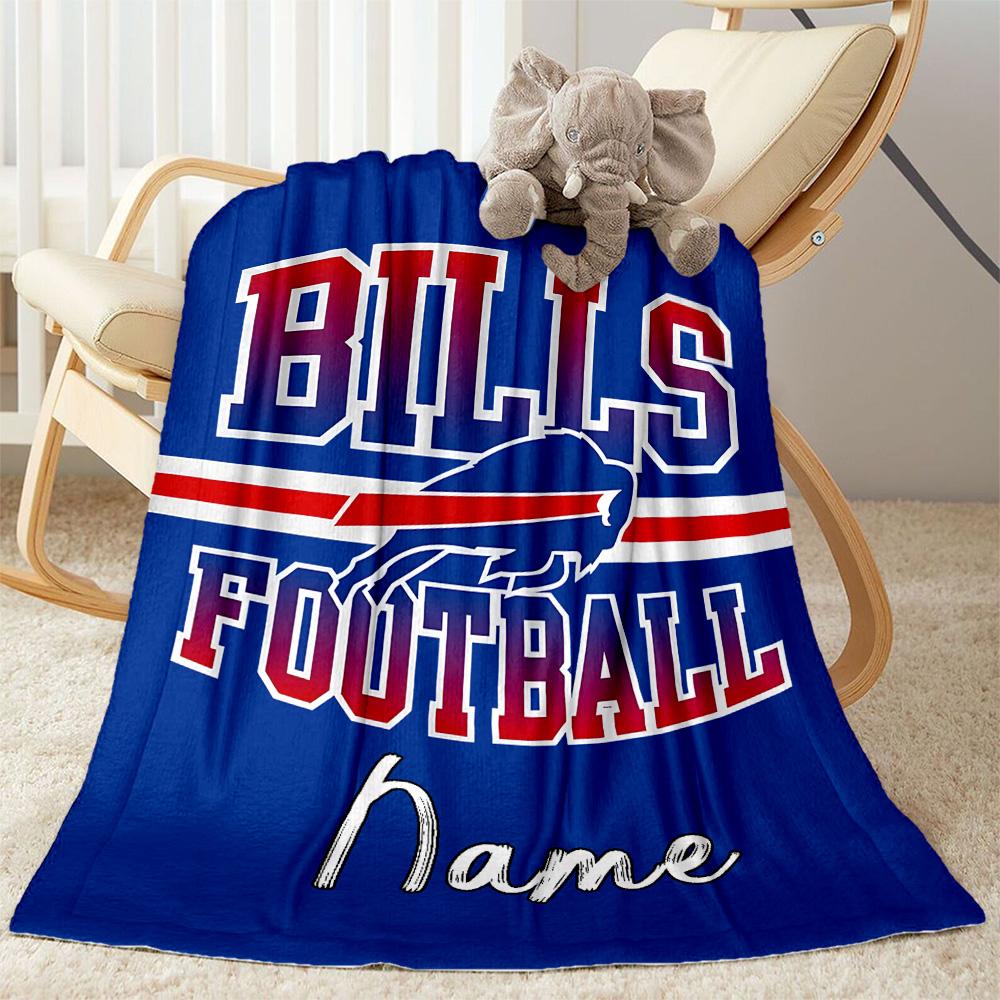 Buffalo Bills Football Personalisierte Textdecke Mehrzweck-Anpassbare Decke Langlebiger Komfort Groß für Sofa Bürostuhl Nickerchen Wohnzimmer