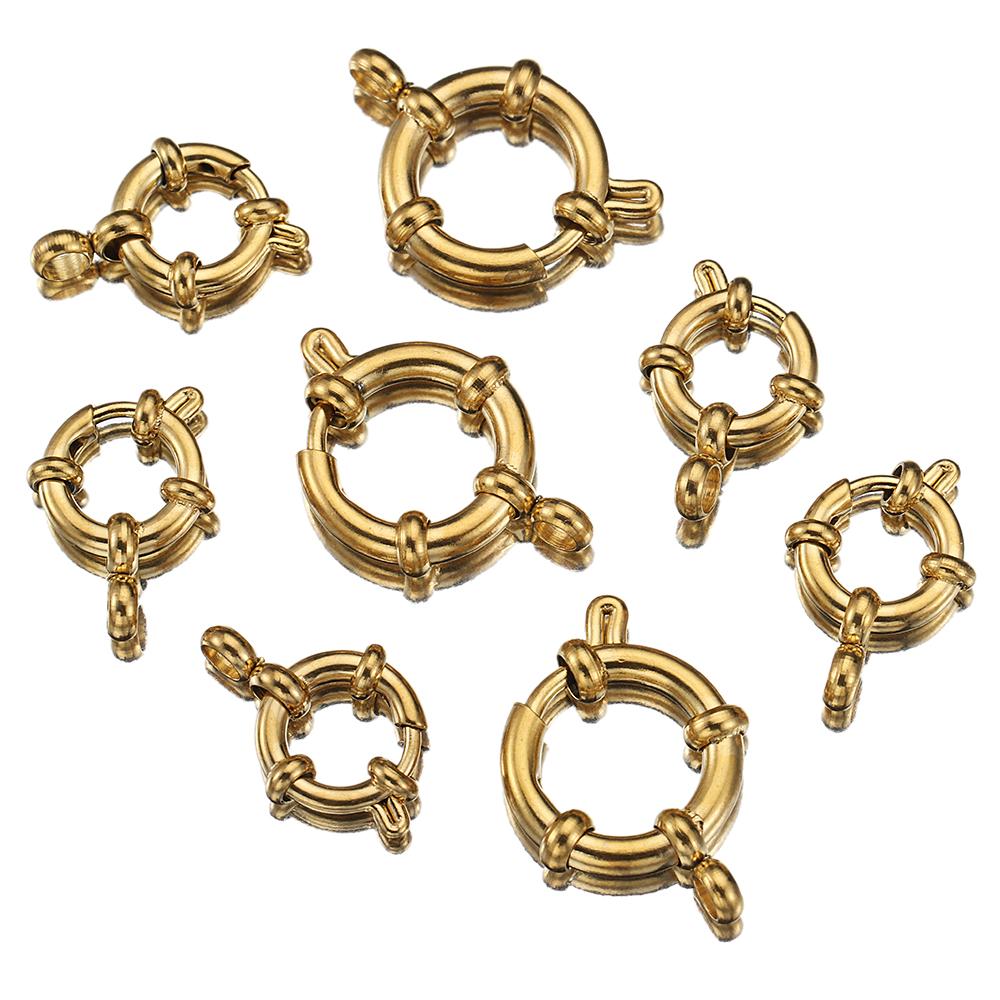 4pcs Stainless Steel Spring Clasps 10-18mm Round Sailor Clasp Bracelet Connector DIY Clavicle Necklace Supplies Jewelry Findings