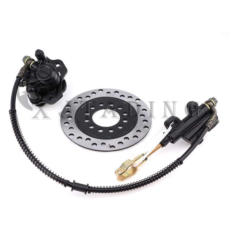 Front/ Rear Hydraulic Disc Brake Caliper Master Cylinder Assembly With Brake Disc For DIY 50cc-250cc ATV Go Kart Buggy Quad Bike