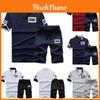 Men Stand Collar Crew Neck T-shirt Shorts Suit Comfortable And Breathable Set For Casual Style