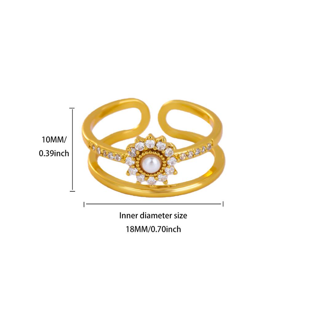 Luxus Kreuz Zirkonia Edelstahl Ring für Damen Mama 18K Goldplattiert Anti-Fading Ringe Hochzeits Schmuck Zubehör