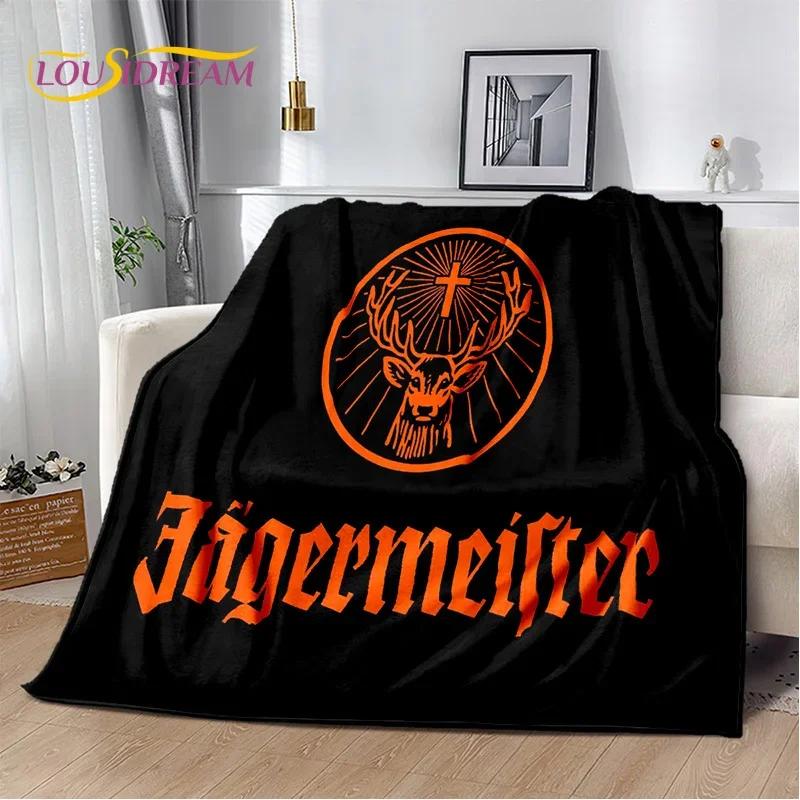 3D Německé Logo Jaegermeister Los Měkká Flanelová Přikrývka na Postele Ložnici Pohovku Piknik, Pléd na Přikrytí Venku Volný Čas Dárek