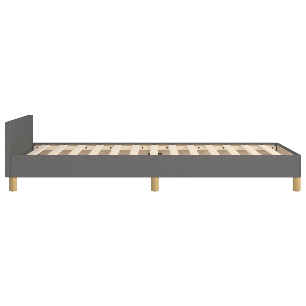 Bed Frame without Mattress Dark Grey 90 x 190 cm Fabric