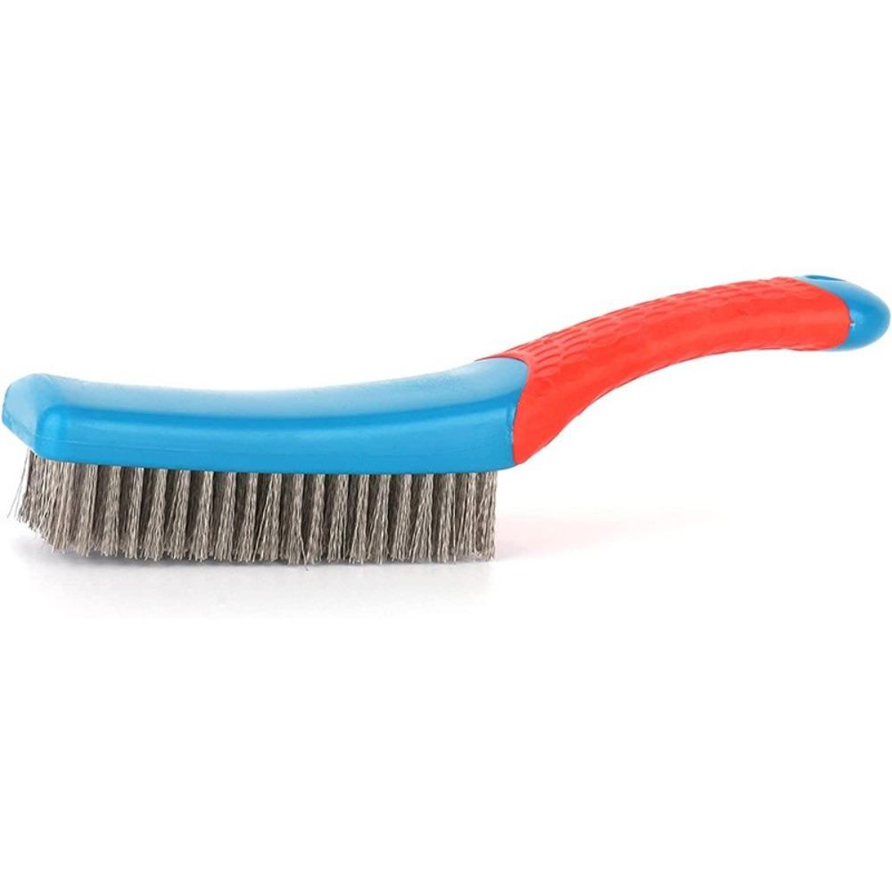 Plastic Handle Heavy Duty Wire Brush Rubber Playing Brush Metal Rust Cleaning