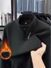 Men's Plush Half-Zip Stand Collar Fleece Sweatshirt for Autumn/Winter