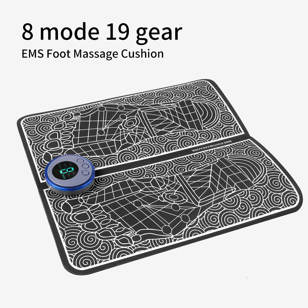 Foot Massage Mat USB Charge LED Digital Display 19 Modes 8 Gears EMS Electric Foot Acupoint Massager Muscle Relieve Cushion