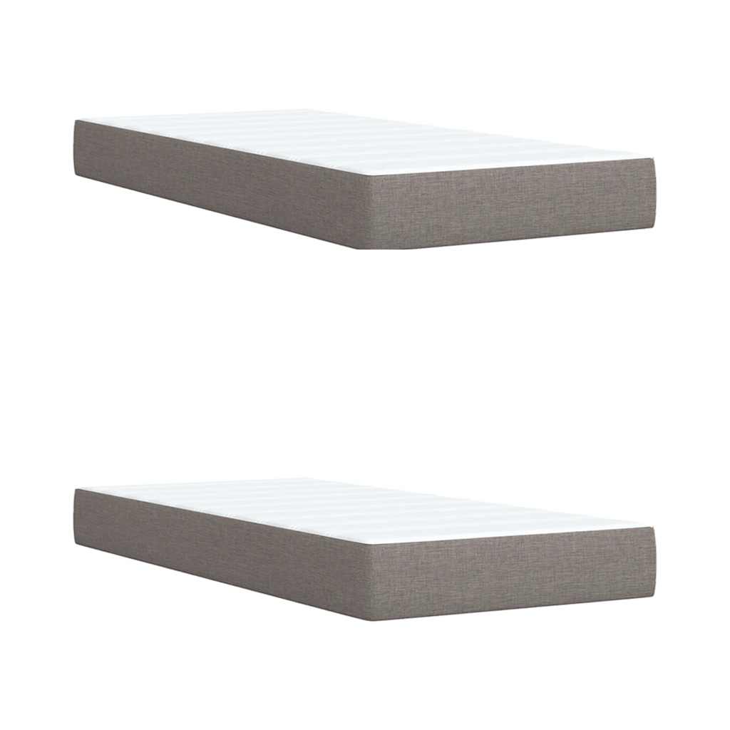 Box Spring Bed with Mattress Taupe 200x200 Cm Fabric